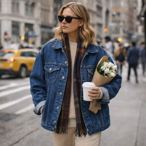 Levi Strauss & Co. Jackets & Blazers - Levi Strauss Co Denim Trucker Jacket Blue Size 46 Womens XL Vintage Made in USA